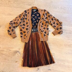 Leopard Print Cardigan knitted